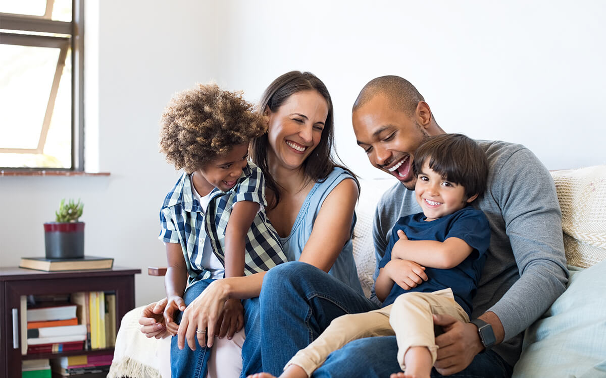 Happy Family on couch